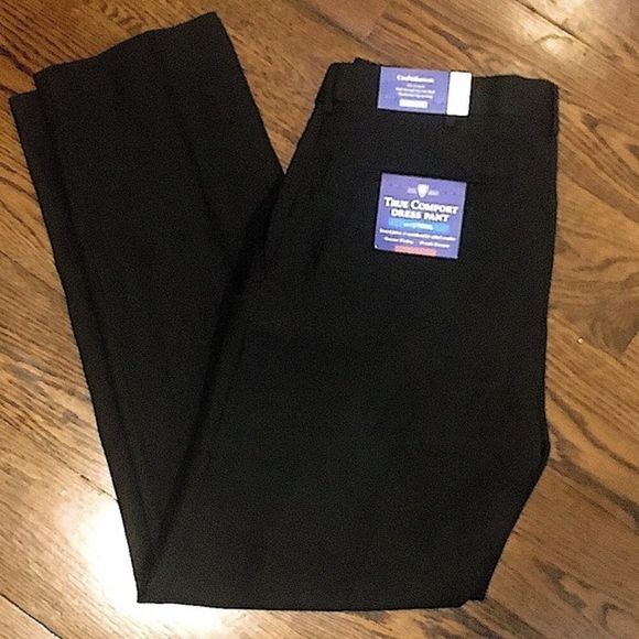 CROFT & BARROW Black Flat Front Dress Pants 34x32 - Picture 8 of 8